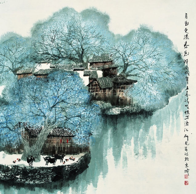 荣宝斋将于1月6日-12日在荣宝斋书画经营一部画廊举办“北京美·田园秀——赵准旺画展”。此次展出的90余幅作品，包括北京风情、田园风光、台湾采风、西藏探胜等内容，均为赵准旺先生近年创作的国画精品。图为《月色更添春色好》