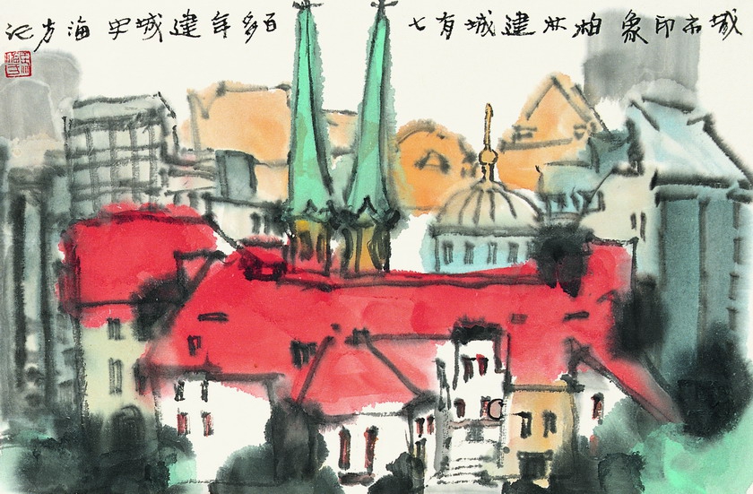 继2011年、2012年成功举办“马海方古都风情人物画展”，荣宝斋于5月1日至7日在书画经营一部画廊举办第三届“春润京华•马海方古都风情人物画展”。此次展览将展出马海方先生近期精心创作的百余件作品。此为《城市印象》。