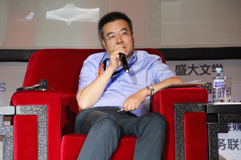 5月30日，第二届故事驱动中国大会（StoryDriveChina）在北京国家会议中心举行。图为中国出版集团公司副总裁潘凯雄讲话。