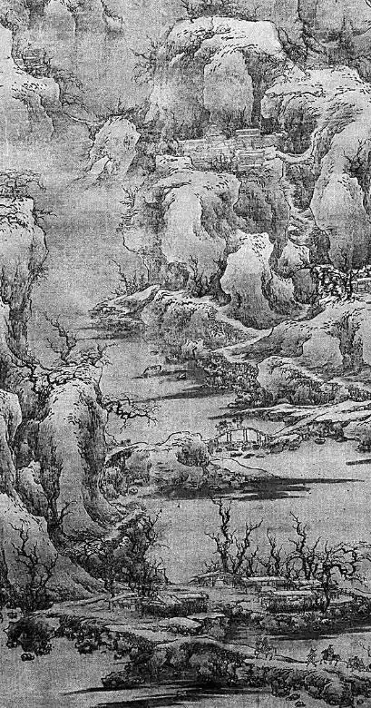 王维《雪山行旅图》（局部） 宋人仿作 故宫博物院藏