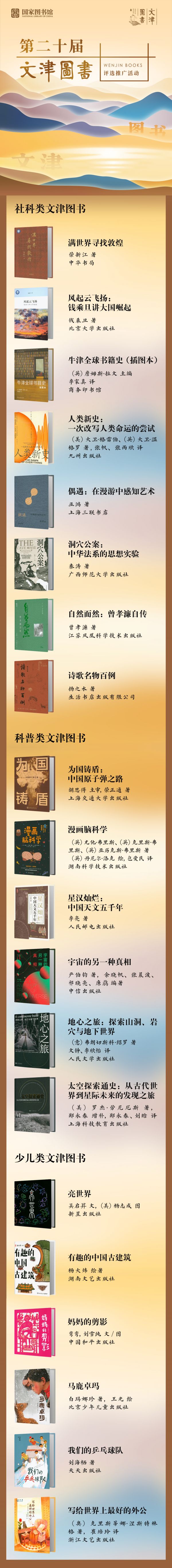 国家图书馆揭晓第二十届文津图书评选结果2